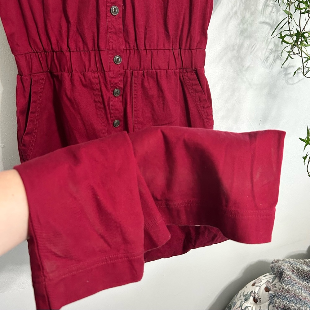 Universal Thread Burgundy Button-Up Jumpsuit - image 5
